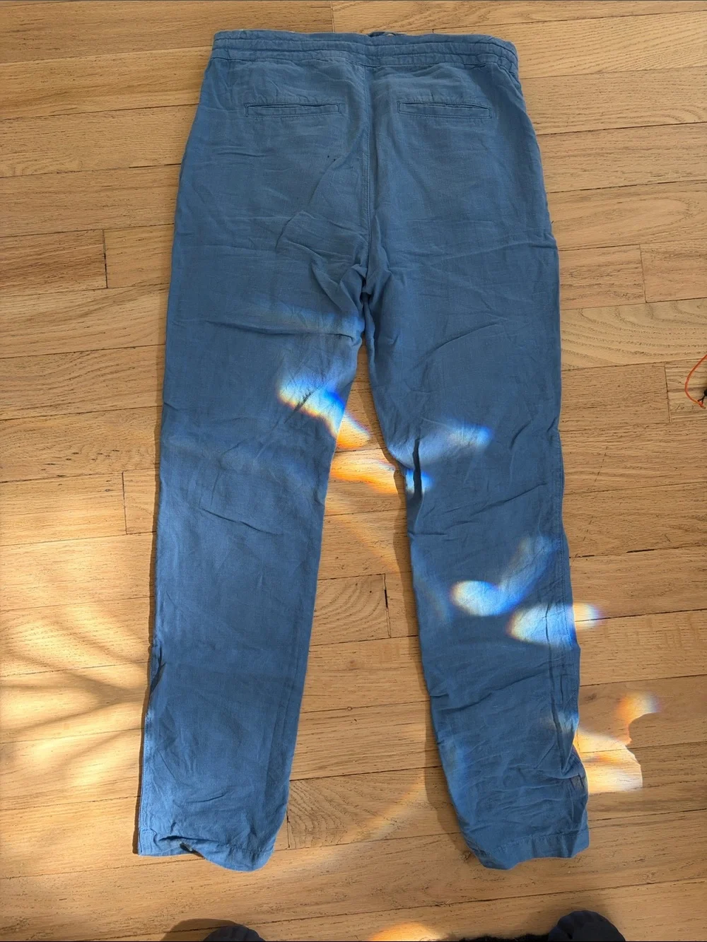 120 Lino Blue Drawstring Casual Pants